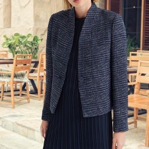 Textured SHRT Jacket Manteaux Women's  Club Monaco NWT Navy Mix